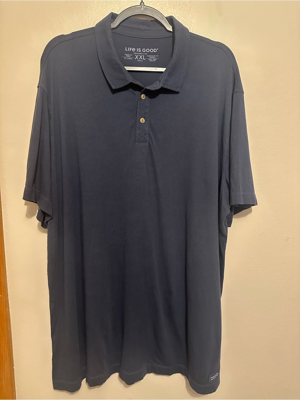 Life is Good Men's XXL Crusher-Lite Polo Navy Short Sleeve